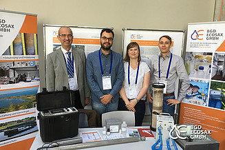 Das BGD ECOSAX-Team auf der NovCare: Dr. Claus Nitsche (Geschäftsführer), Philipp Dost, Dr. Carina Gasch, Florian Kurzius (v.l.n.r.)